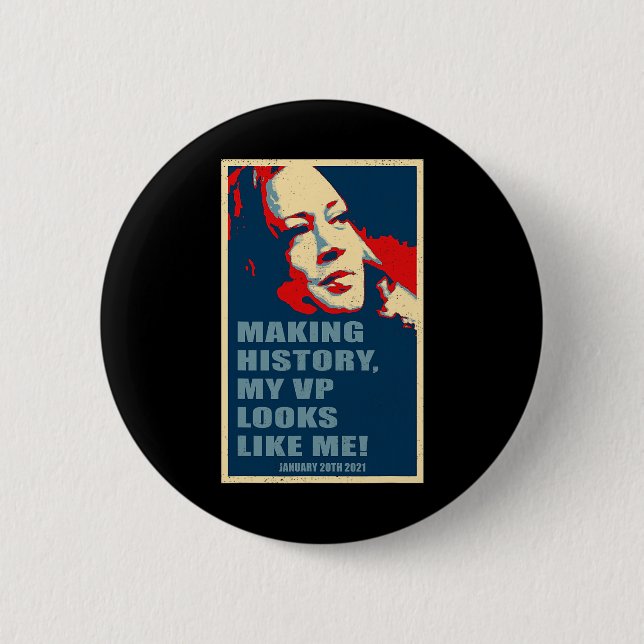 Badge Rond 5 Cm Jour 2021 Kamala Harris (Devant)