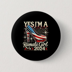 Badge Rond 5 Cm Jour 2024 Oui Je suis une Kamala Girl 2024 Kamala 