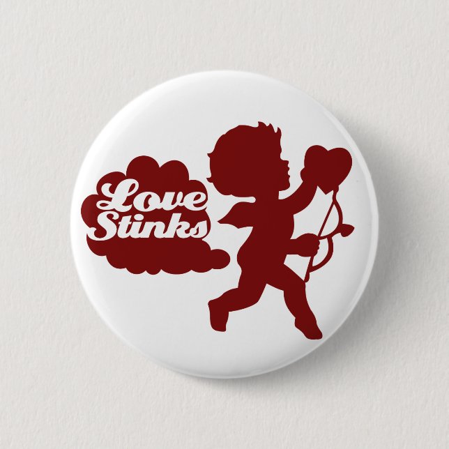Badge Rond 5 Cm Jour anti-valentines Cupidon (Devant)