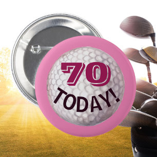 Badge Rond 5 Cm Jour d'anniversaire de Lady Golfer golfing âge de