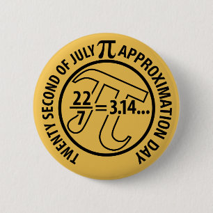 Badge Rond 5 Cm Jour d'approximation de pi