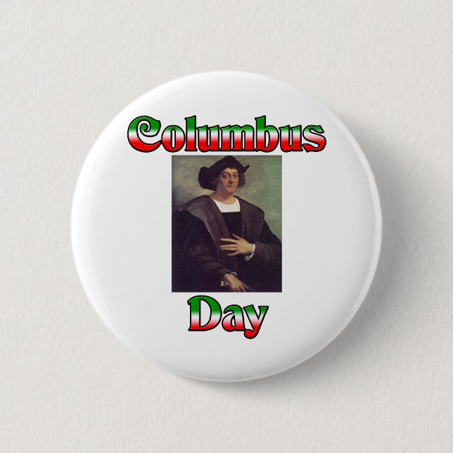 Badge Rond 5 Cm Jour de Columbus (Devant)