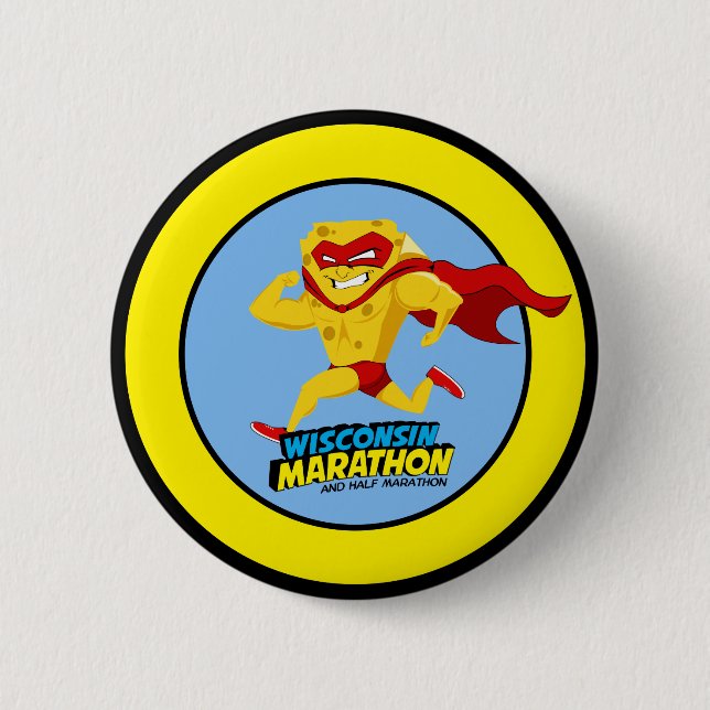 Badge Rond 5 Cm Jour de course de marathon du Wisconsin (Devant)