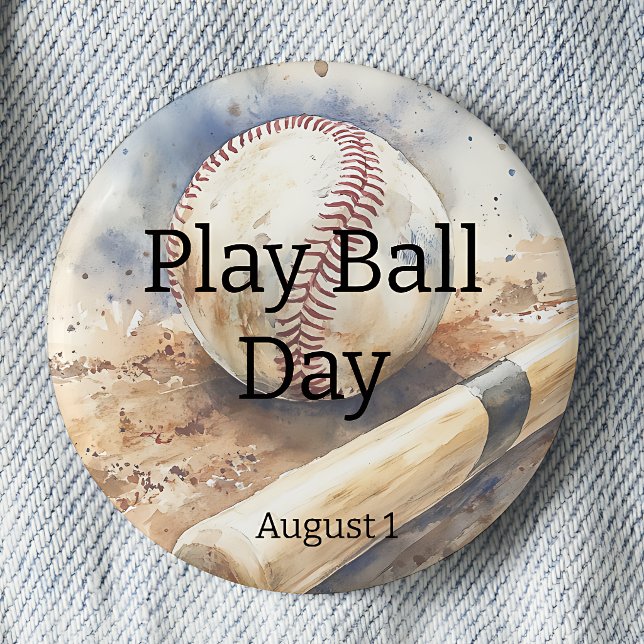 Badge Rond 5 Cm Jour de jeu de balle - Baseball  (Créateur téléchargé)