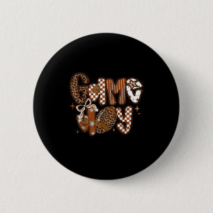 Badge Rond 5 Cm Jour de jeu Football Girly Dentelle Bow Team Srit