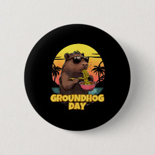 Badge Rond 5 Cm Jour de la marmotte _1