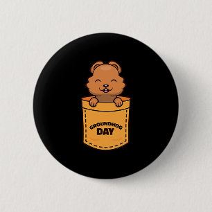 Badge Rond 5 Cm Jour de la marmotte 2023 Pocket Meme Drôle Amateur