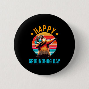 Badge Rond 5 Cm Jour de la marmotte Happy Dabbing Marmotte Enfants