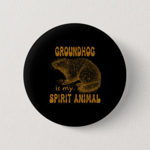 Badge Rond 5 Cm Jour de la marmotte la marmotte est mon animal spi