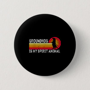 Badge Rond 5 Cm Jour de la marmotte La marmotte est mon animal spi