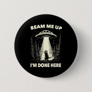 Badge Rond 5 Cm Jour de la marmotte Ufo Graphique Rétro Alien Vint