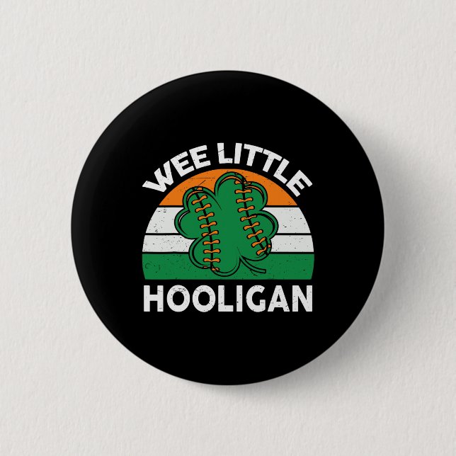 Badge Rond 5 Cm Jour de la Saint-Patrick Bysebyll Wee Little Hooli (Devant)