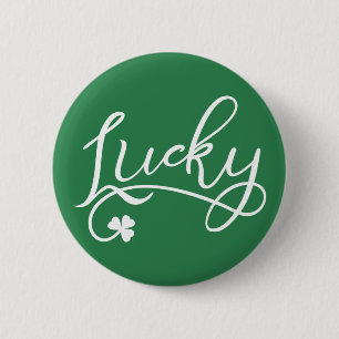 Badge Rond 5 Cm Jour de la Saint Patrick chanceux de shamrock