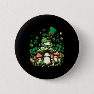 Badge Rond 5 Cm Jour de la Saint Patrick Cottagecore Grenouille Es