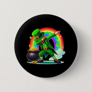 Badge Rond 5 Cm Jour de la Saint Patrick Dabbing Leprechaun Garçon