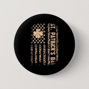 Badge Rond 5 Cm jour de la saint patrick drapeau américain léopard