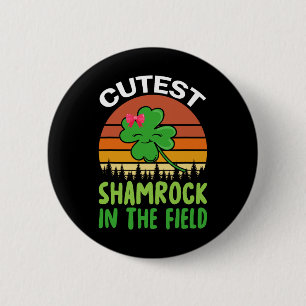 Badge Rond 5 Cm Jour de la Saint Patrick Filles Toddler Shamrock C