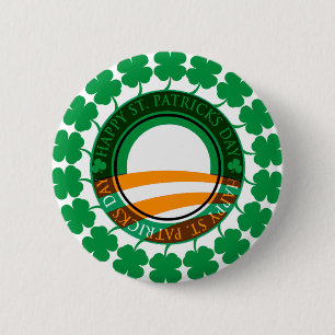 Badge Rond 5 Cm Jour de la Saint Patrick heureux d'Obama