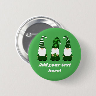 Badge Rond 5 Cm Jour de la Saint Patrick personnalisé Gnomes migno