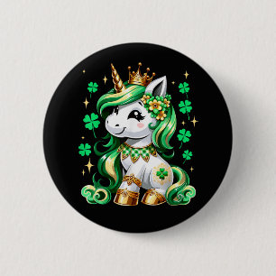 Badge Rond 5 Cm Jour de la Saint-Patrick Shamrock Licorne Mignonne