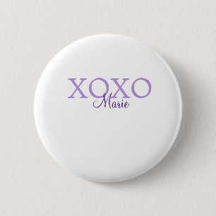 Badge Rond 5 Cm Jour de la Saint Valentin Xoxo ajouter nom pastel