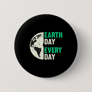 Badge Rond 5 Cm Jour de la Terre chaque jour globe en détresse env
