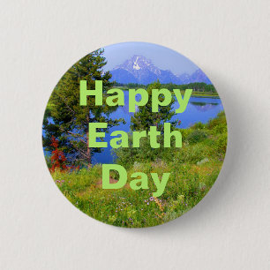 Badge Rond 5 Cm Jour de la terre heureux