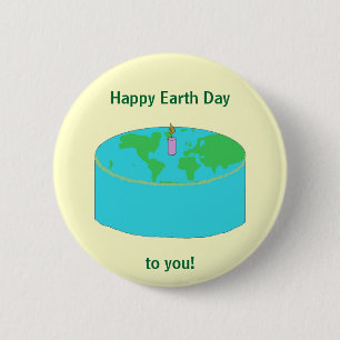 Badge Rond 5 Cm "Jour de la terre heureux à vous !" goupille