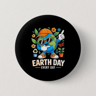 Badge Rond 5 Cm Jour de la Terre tous les jours sauvez la planète