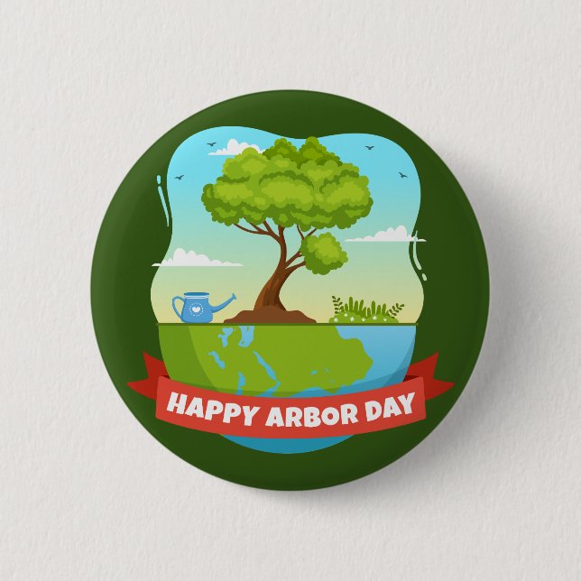 Badge Rond 5 Cm Jour de l'Arbour (Devant)