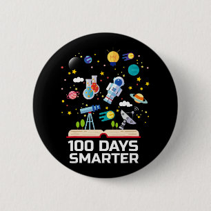 Badge Rond 5 Cm Jour De L'École 100 Jours Smarter Livres Space Lov