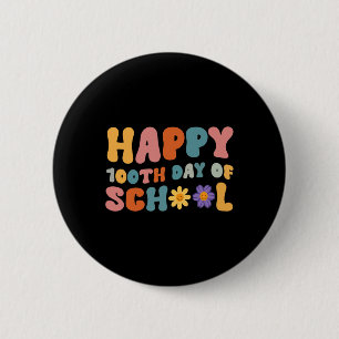 Badge Rond 5 Cm Jour De L'École Professeur Retro Super Joyeux 100 