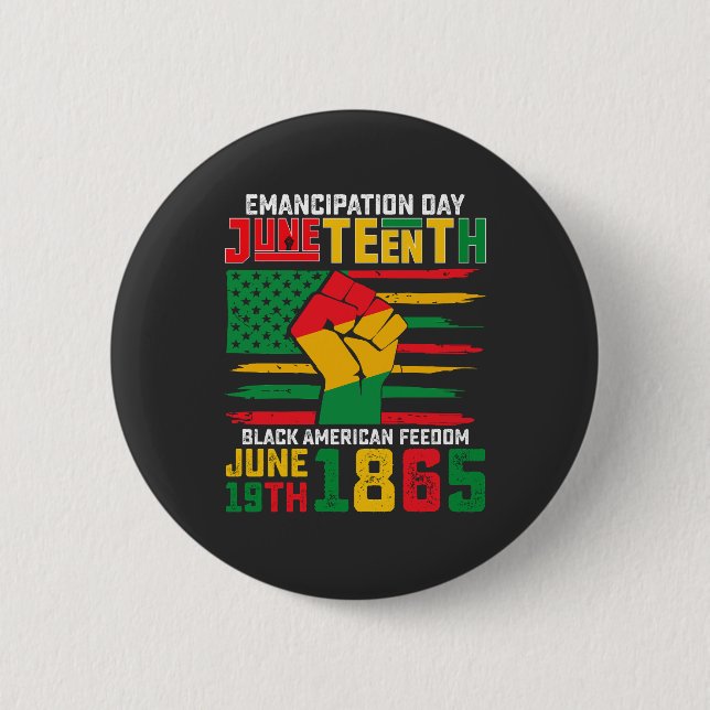Badge Rond 5 Cm Jour de l'émancipation de Juneteenth Liberté des N (Devant)