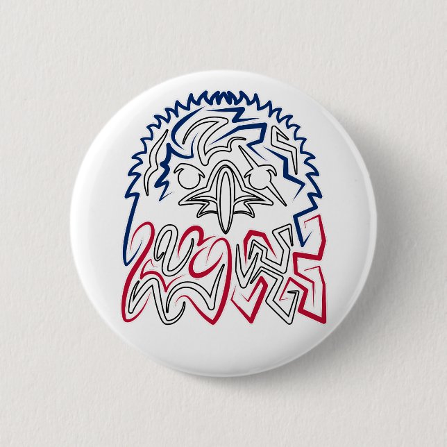 Badge Rond 5 Cm Jour de l'indépendance American Eagle (Devant)