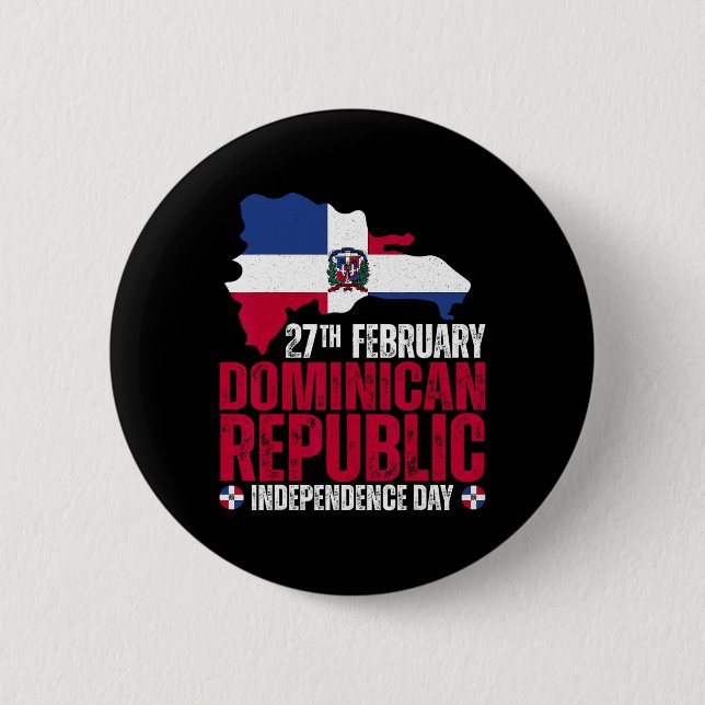 Badge Rond 5 Cm Jour de l'indépendance de la République Drapeau et (Devant)
