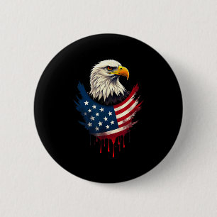 Badge Rond 5 Cm Jour de l'indépendance de l'aigle à drapeau améric