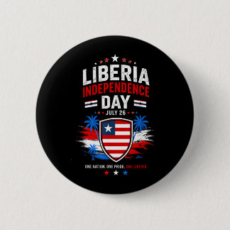 Badge Rond 5 Cm Jour de l'indépendance du Liberia 26 juillet Drape
