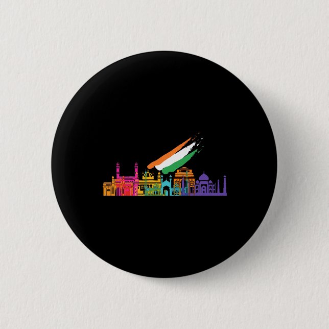 Badge Rond 5 Cm Jour de l'Indépendance Graphisme Tee - shirts Aime (Devant)