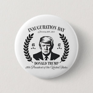 Badge Rond 5 Cm Jour de l'investiture de Trump 2025 Fier Maga