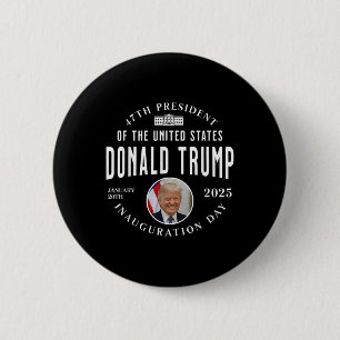 Badge Rond 5 Cm Jour de l'investiture du président Trump 2025 Mémo