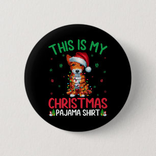 Badge Rond 5 Cm Jour de Noël hideux Père Noël Toy Fox Terrier Chie