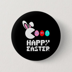 Badge Rond 5 Cm Jour de Pâques Jeu Vidéo Oeuf Bunny Garçons Filles