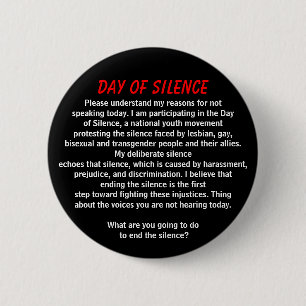 Badge Rond 5 Cm Jour de silence