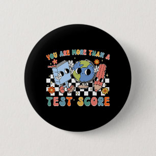 Badge Rond 5 Cm Jour De Test À L'École Vous Êtes Plus Qu'Un Test S
