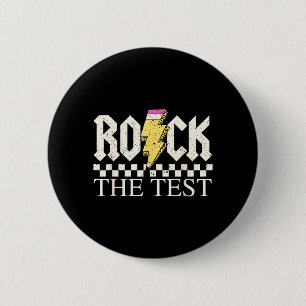 Badge Rond 5 Cm Jour de test de l'État Staar Rock The Test ABCD En