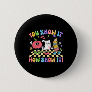 Badge Rond 5 Cm Jour de test super Enseignant Vous Le Connaissez M