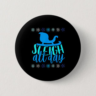 Badge Rond 5 Cm Jour de traîneau neige plaisir traîneau sauvage av