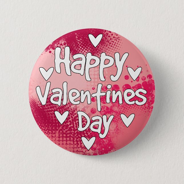 Badge Rond 5 Cm Jour de Valentines heureux (Devant)