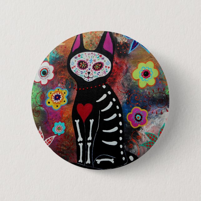 Badge Rond 5 Cm Jour d'EL Gato de la peinture morte par Prisarts (Devant)