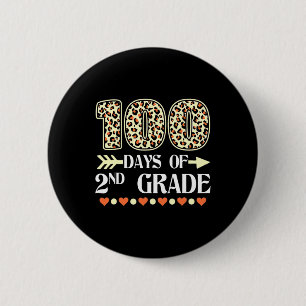 Badge Rond 5 Cm Jour D'Enseignants De 2E Année 100 Jours De Leopa